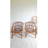 Paire de fauteuils en rotin vintage circa années 70