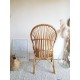 Fauteuil en rotin et osier vintage - dossier haut