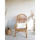 Fauteuil en rotin et osier vintage - dossier haut