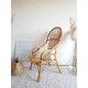 Fauteuil en rotin et osier vintage - dossier haut