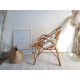 Fauteuil en rotin et osier vintage