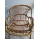 Fauteuil en rotin et osier vintage