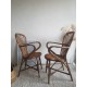 Paire de fauteuils en rotin vintage Audoux -Minet