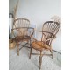 Paire de fauteuils en rotin vintage Audoux -Minet