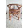 Paire de fauteuils en rotin vintage circa années 70