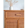 Buffet en rotin vintage circa années 70