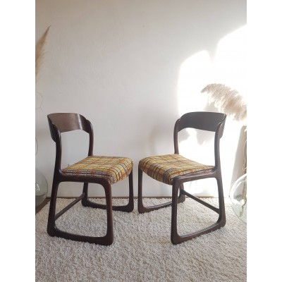 4 ou paire de chaises traîneau éditées par Baumann