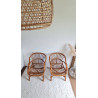 Paire de fauteuils en rotin vintage circa années 70