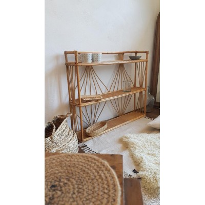 Etagères triple rotin -vintage
