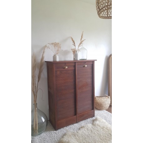 Meuble de métier - double classeurs à rideaux vintage