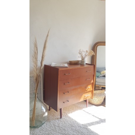 Commode vintage circa années 70 - 4 tiroirs