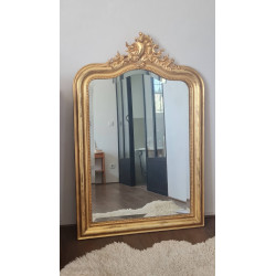 Miroir ancien avec fronton 125 x 84