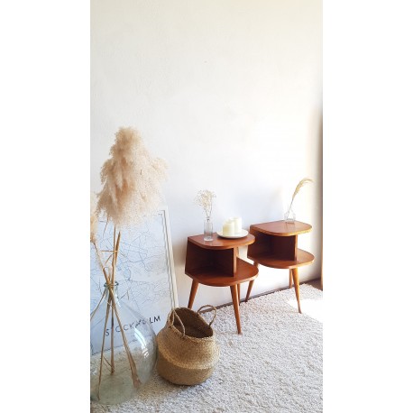 Paire de tables de chevets tripodes années 50