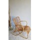Fauteuil en rotin et osier forme des pieds en huitvintage