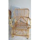 Fauteuil en rotin et osier forme des pieds en huitvintage