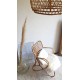 Fauteuil en rotin et osier forme des pieds en huitvintage