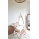 Fauteuil en rotin et osier forme des pieds en huitvintage