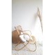 Fauteuil en rotin et osier forme des pieds en huitvintage