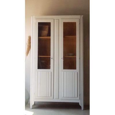 Armoire parisienne vitrée, double portes,ancienne