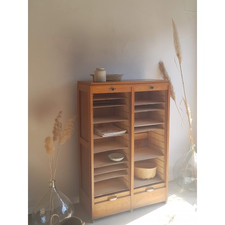 Meuble de métier : double classeurs à rideaux