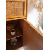 Buffet en rotin vintage circa années 70