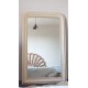 Grand miroir Louis Philippe ancien blanc cassé 142x 88