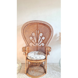 Fauteuil Emmanuelle rotin Peacock vintage