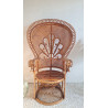 Fauteuil Emmanuelle rotin Peacock vintage