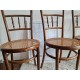 Suite de 4 chaises bistrots cannées Fischel