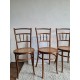 Suite de 4 chaises bistrots cannées Fischel
