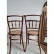 Suite de 4 chaises bistrots cannées Fischel