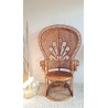 Fauteuil Emmanuelle rotin Peacock vintage