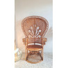 Fauteuil Emmanuelle rotin Peacock vintage