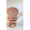 Fauteuil Emmanuelle rotin Peacock vintage