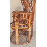 Fauteuil Emmanuelle rotin Peacock vintage