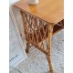 Bureau rotin et osier vintage pieds compas