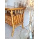 Bureau rotin et osier vintage pieds compas