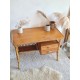 Bureau rotin et osier vintage pieds compas