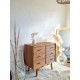 Commode en rotin vintage pieds compas