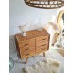 Commode en rotin vintage pieds compas