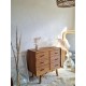 Commode en rotin vintage pieds compas
