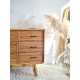Commode en rotin vintage pieds compas