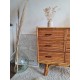 Commode en rotin vintage pieds compas