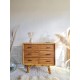 Commode en rotin vintage pieds compas