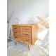 Commode en rotin vintage pieds compas