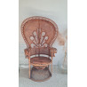 Fauteuil Emmanuelle rotin Peacock vintage