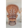 Fauteuil Emmanuelle rotin Peacock vintage