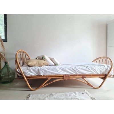 Lit en rotin vintage - banquette