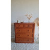 Commode en rotin  et bois vintage