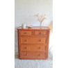 Commode en rotin  et bois vintage